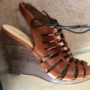 SOLD: Cole Haan Leather and Lace-up Wedges